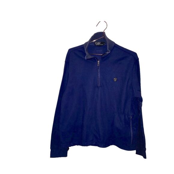 Polo by Ralph Lauren Other - POLO RALPH LAUREN MEN'S Blue fleece with mixed material on elbows 1/4 ZIP